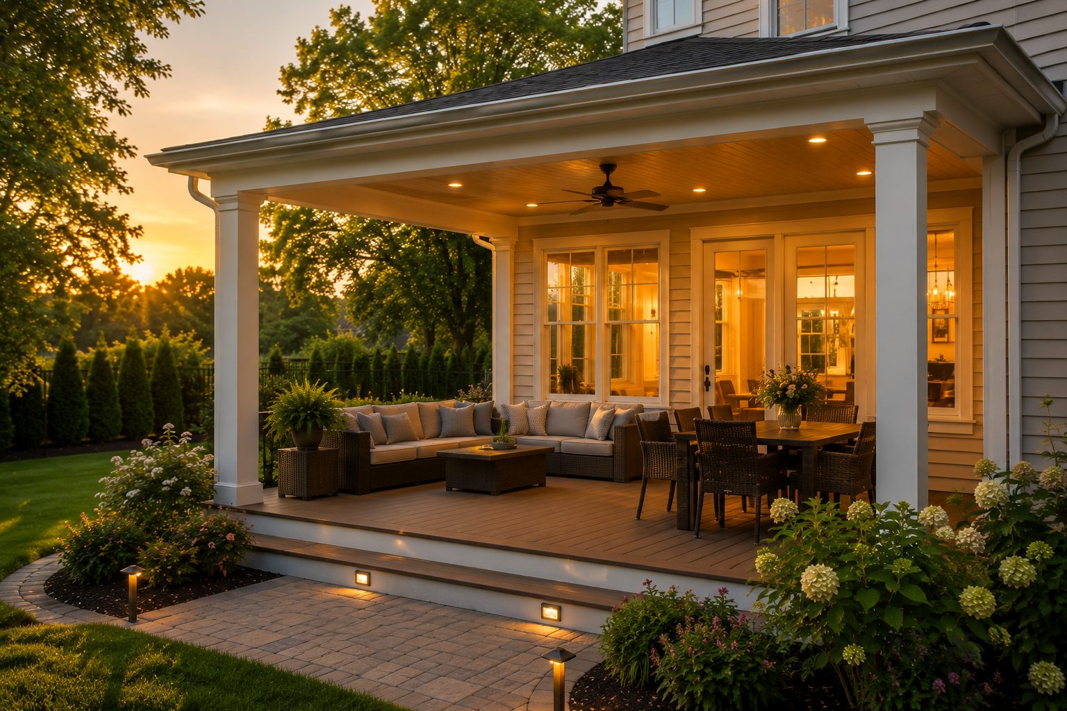 Covered porch built by Berriz in Northern Virginia