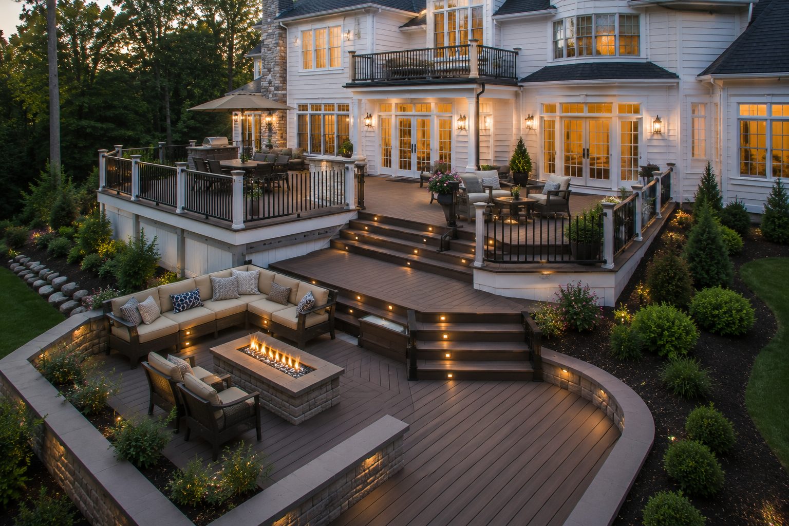 Multi-level deck built by Berriz in Northern Virginia