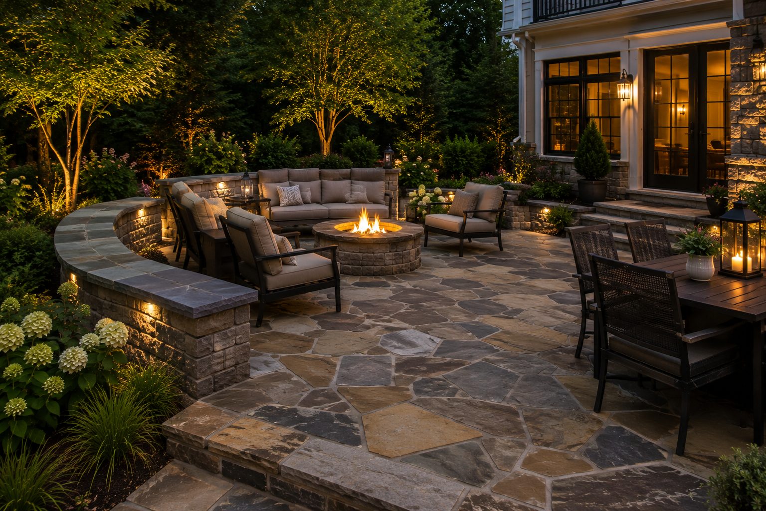 Stone patio built by Berriz in Northern Virginia